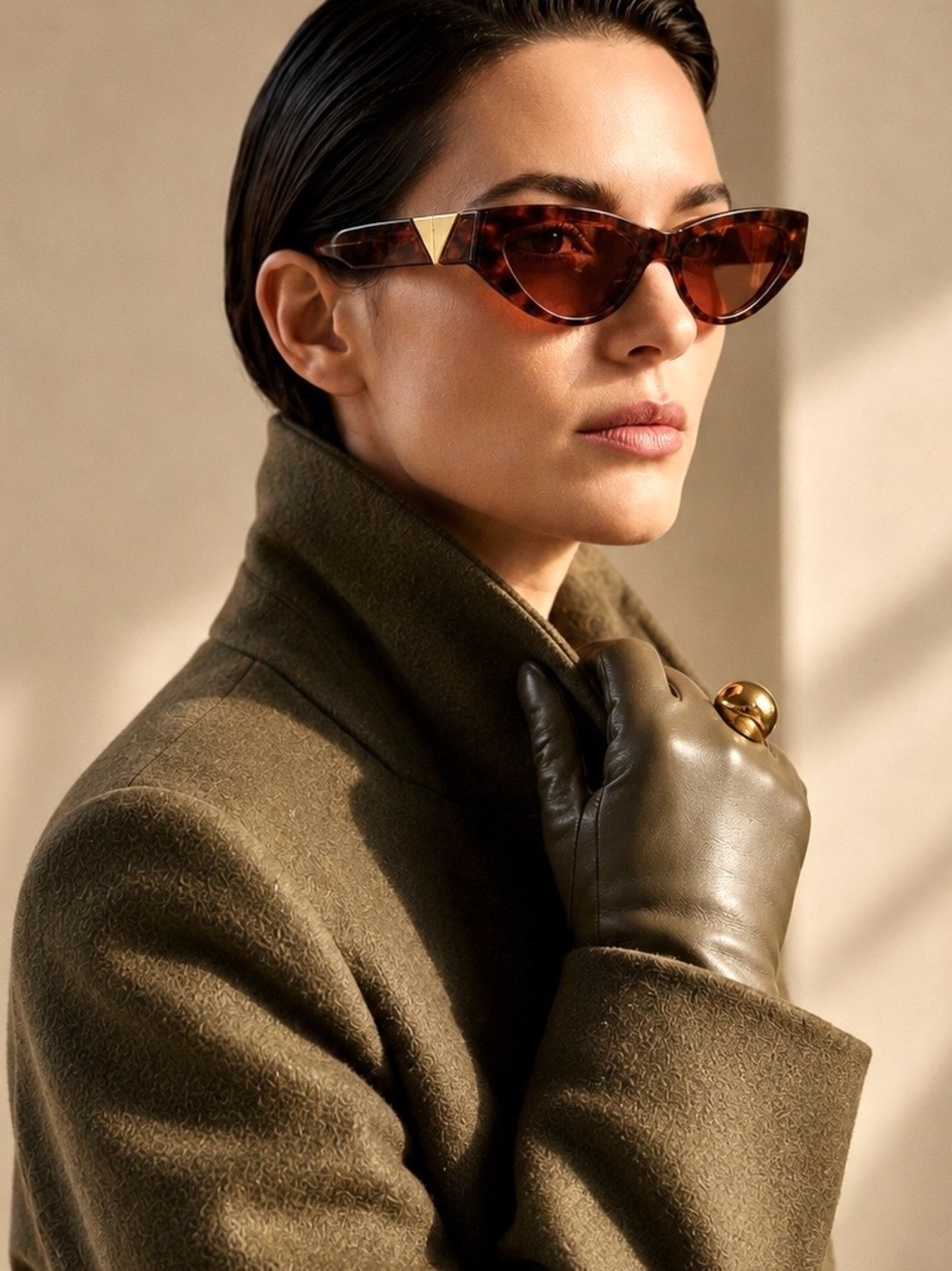 NWT Bottega Veneta Women's Cat-Eye Sunglasses in Tortoiseshell Orange Brown